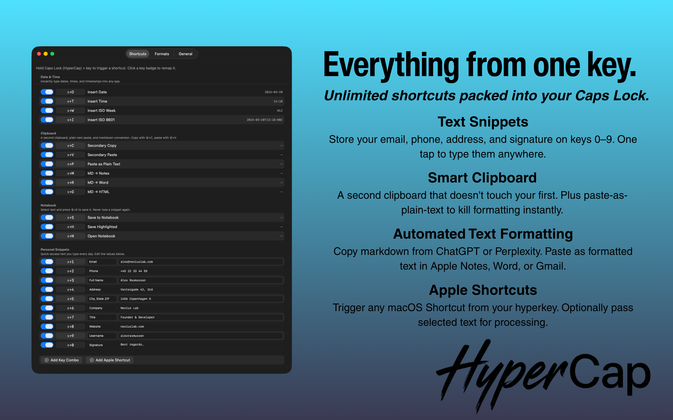 HyperCap — Everything from one key